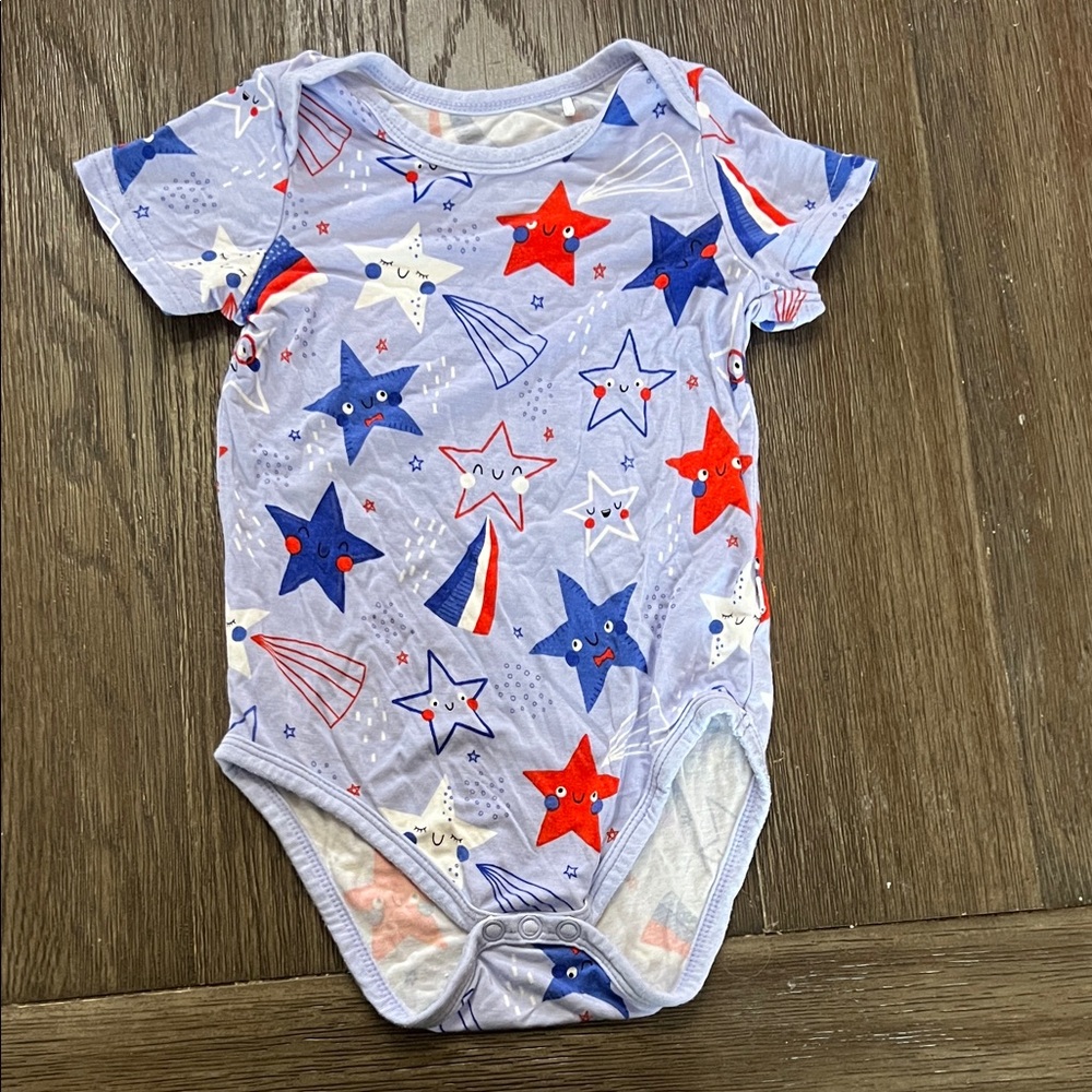 Little Sleepies Blue and Red Starry Bodysuit